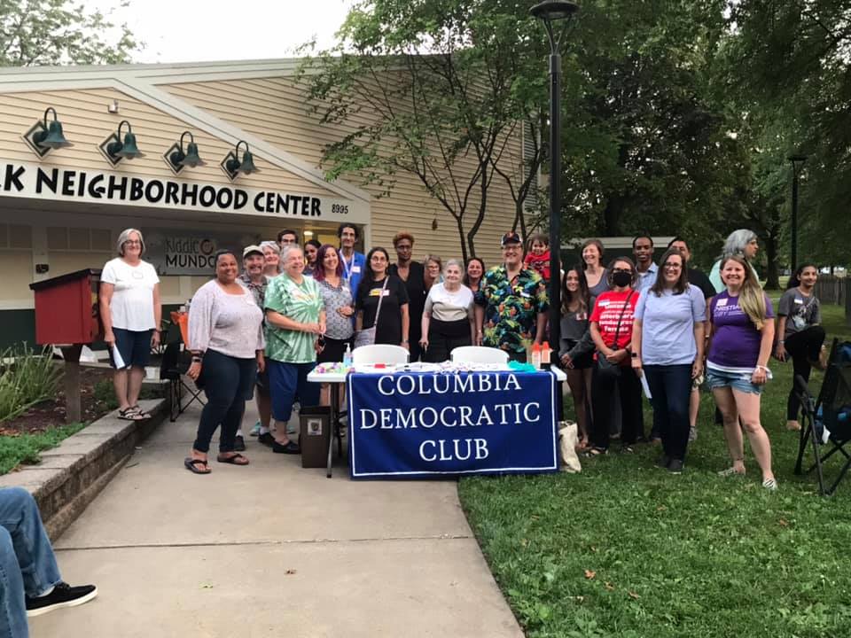 picture of Columbia Democratic Club members at ice cream social